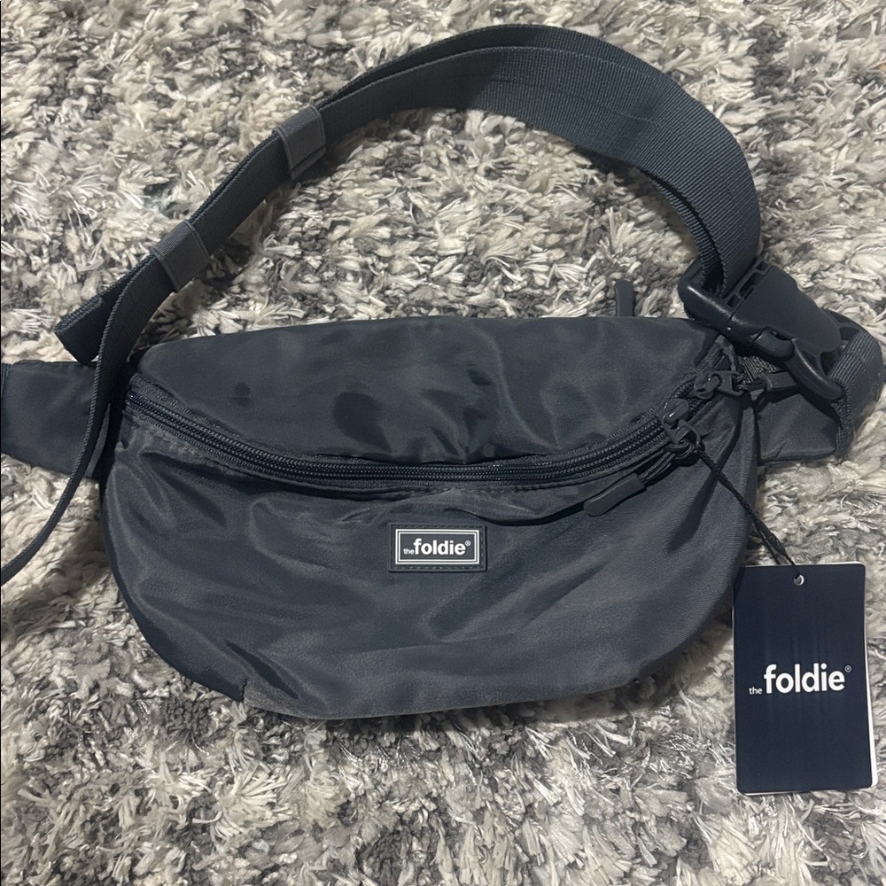 The Foldie Belt Bag Waist Fanny Pack Black Nylon Crossbody Travel RFID